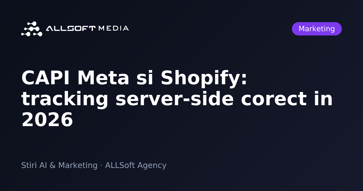 CAPI Meta si Shopify: tracking server-side corect in 2026