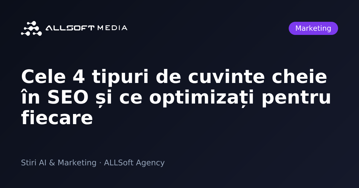 Cele 4 tipuri de cuvinte cheie în SEO și ce optimizați pentru fiecare