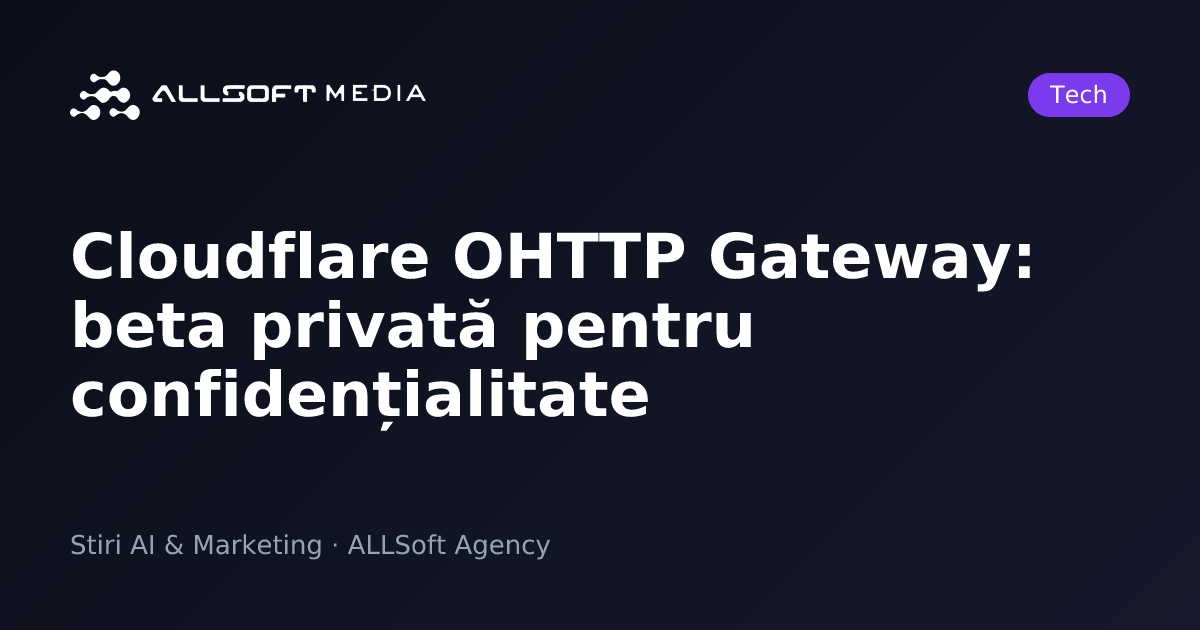 Cloudflare OHTTP Gateway: beta privată pentru confidențialitate