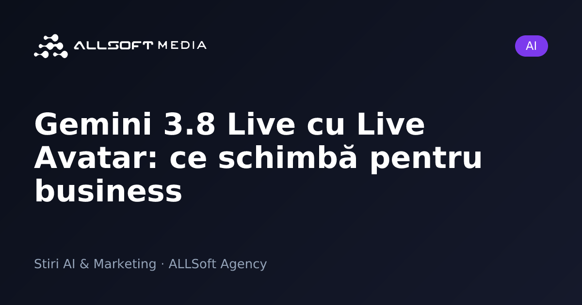 Gemini 3.8 Live cu Live Avatar: ce schimbă pentru business