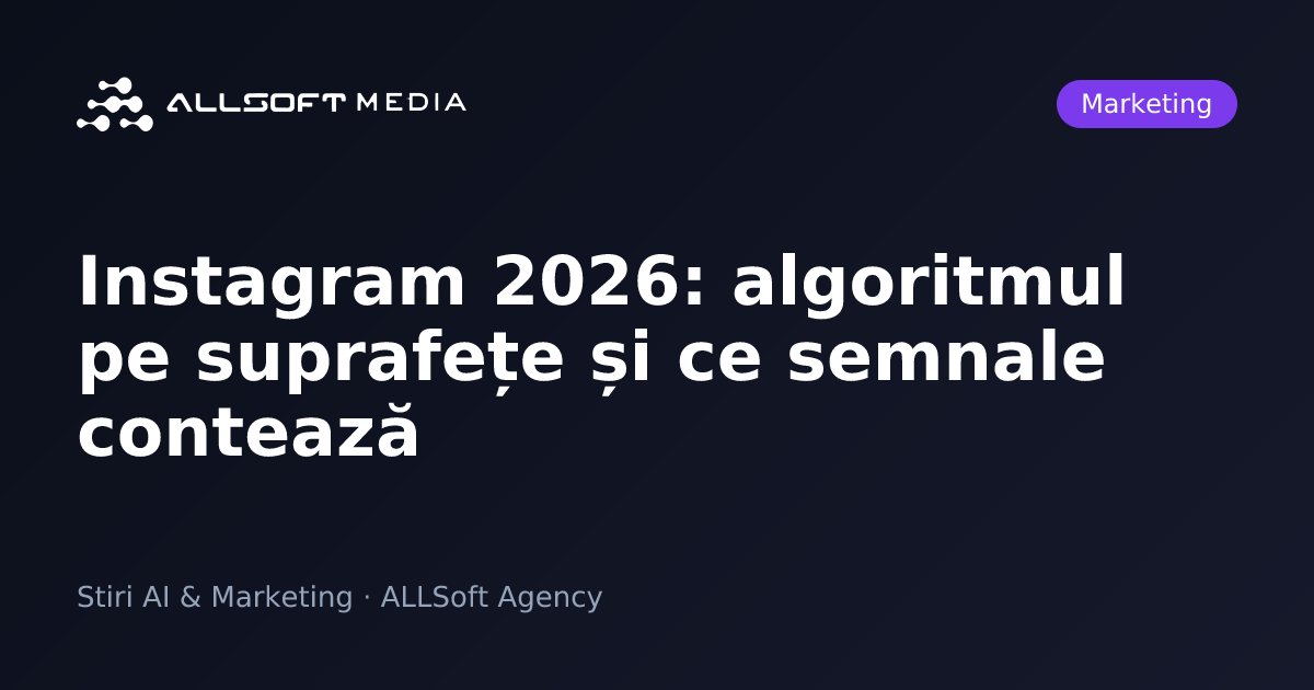 Instagram 2026: algoritmul pe suprafețe și ce semnale contează