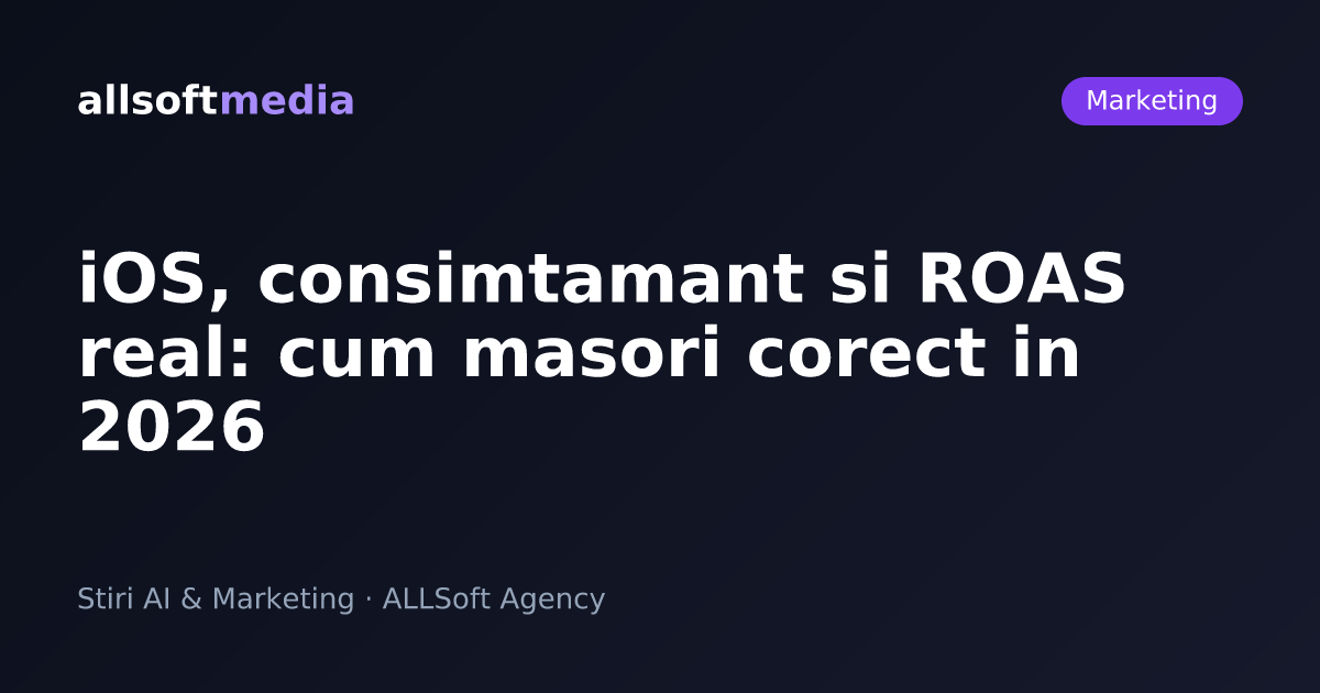 iOS, consimtamant si ROAS real: cum masori corect in 2026