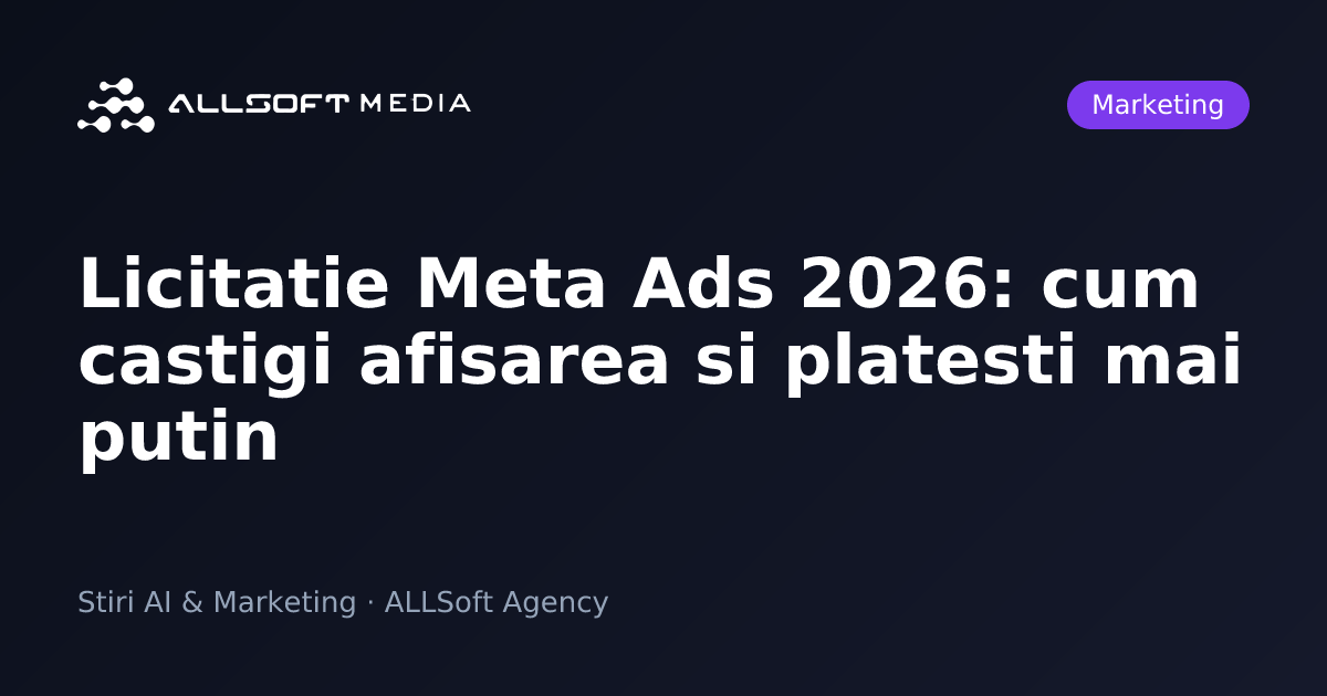 Licitatie Meta Ads 2026: cum castigi afisarea si platesti mai putin