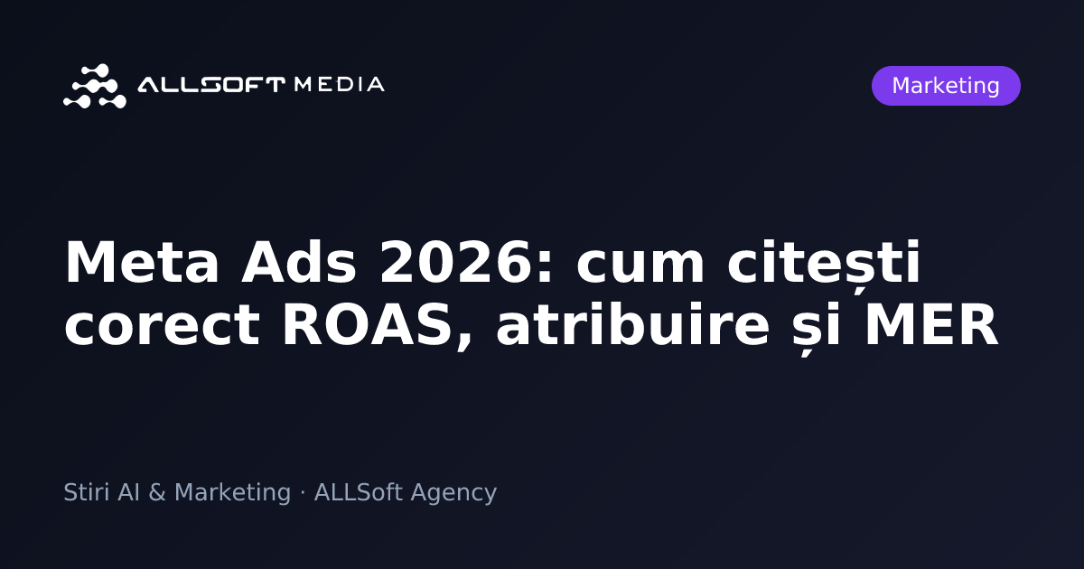 Meta Ads 2026: cum citești corect ROAS, atribuire și MER