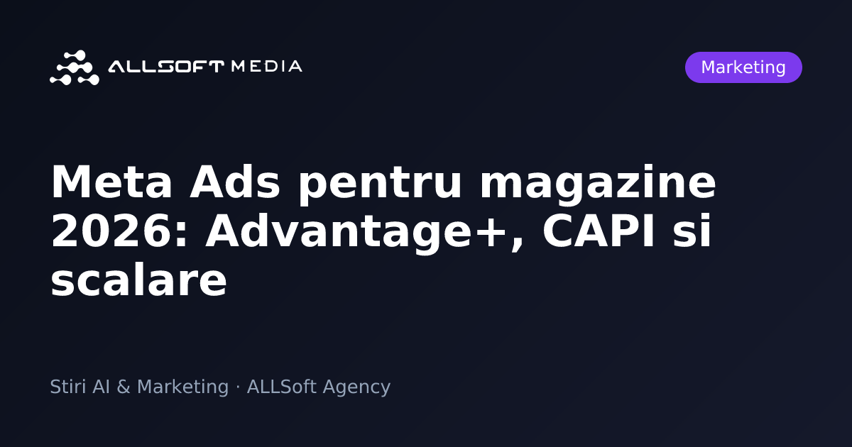 Meta Ads pentru magazine 2026: Advantage+, CAPI si scalare