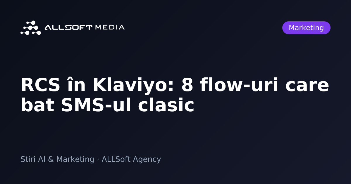 RCS în Klaviyo: 8 flow-uri care bat SMS-ul clasic