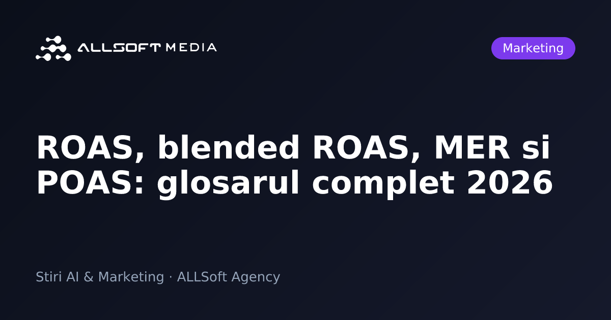 ROAS, blended ROAS, MER si POAS: glosarul complet 2026