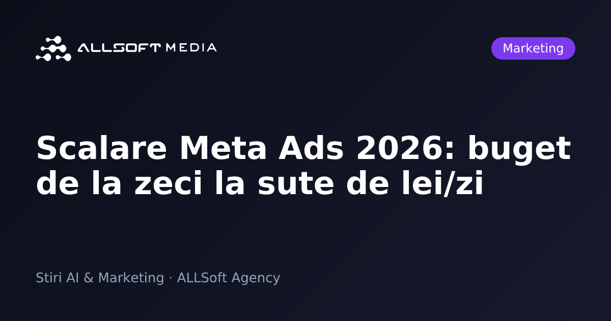 Scalare Meta Ads 2026: buget de la zeci la sute de lei/zi