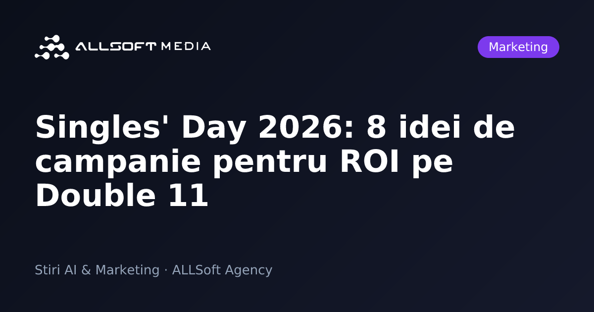 Singles' Day 2026: 8 idei de campanie pentru ROI pe Double 11