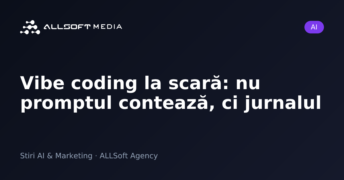 Vibe coding la scară: nu promptul contează, ci jurnalul
