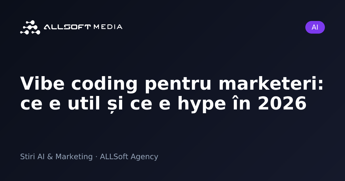 Vibe coding pentru marketeri: ce e util și ce e hype în 2026