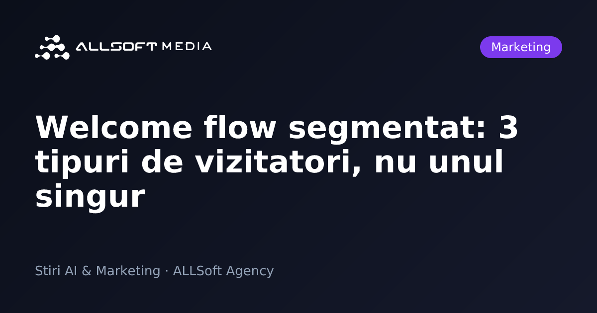 Welcome flow segmentat: 3 tipuri de vizitatori, nu unul singur